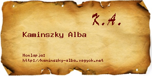 Kaminszky Alba névjegykártya